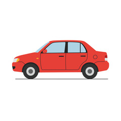 Car Illustration on White Background for Transportation and Automotive Design