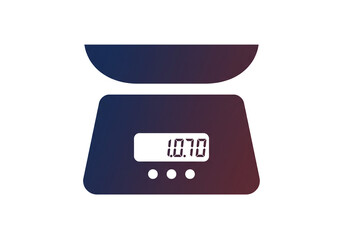 A digital kitchen scale with a dark gradient and a display showing the weight of one point seventy