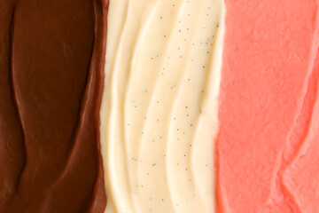 Neapolitan Ice Cream Flavors Stacked Vertically