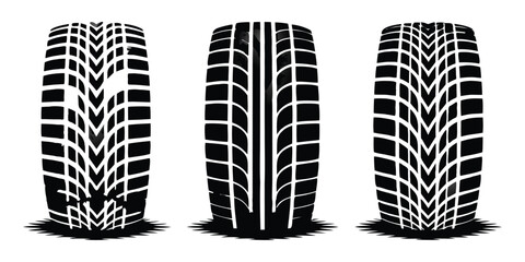 Dynamic Tire Tread Marks from Drifting Car in a Spiral for Motorsport and Racing, On White Background
