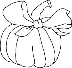 Pumpkin Decorated with Retro Coquette Aesthetic for Halloween.