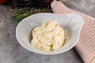 Italian soft young cheese stracciatella