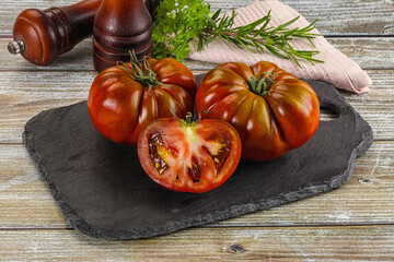 Organic juicy ripe red tomatoes