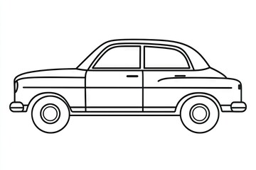 Outline drawing of a vintage automobile.