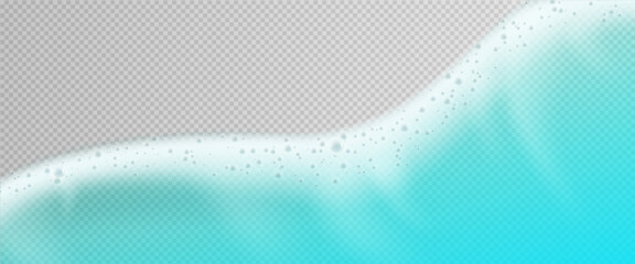 Top view on sea blue water wave with white foam