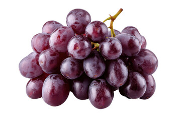 Fresh and juicy red grapes arranged beautifully on a transparent background for culinary and artistic presentations