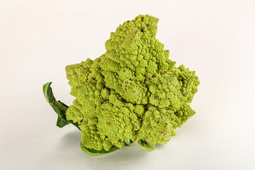 Green raw fresh ripe Romanesco cabbage