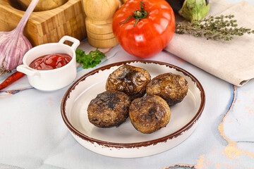 Baked potato barbecue with skin