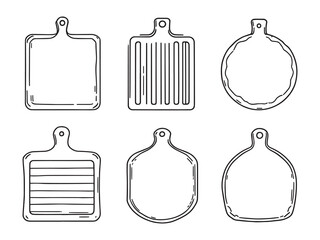Black and white cutting board line drawing icon design