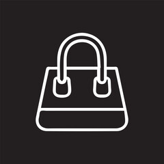 Stylish Handbag Illustration Simple and Elegant Design on Black Backdrop