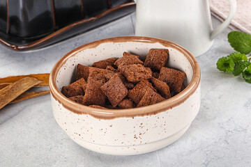 Dry sweet chocolate ceral flakes