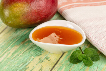 Sweet dessert orange mango puree