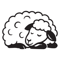 Obraz premium Cute Sheep Clipart Graphic for Animal Lover Sublimation Designs