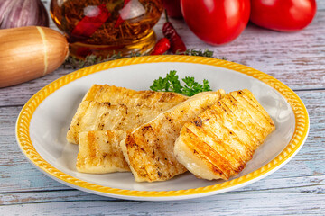 Greek traditional grilled halloumi cheese