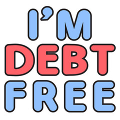 Debt free sticker