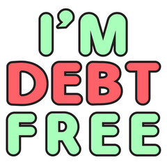 Debt free sticker