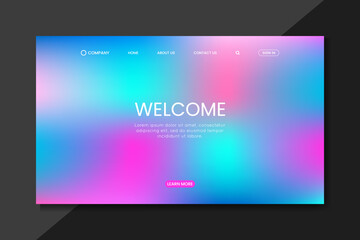 Futuristic Cyan-Pink Gradient Landing Page – Modern UI Website Design