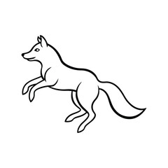 Fototapeta premium jumping wolf line art