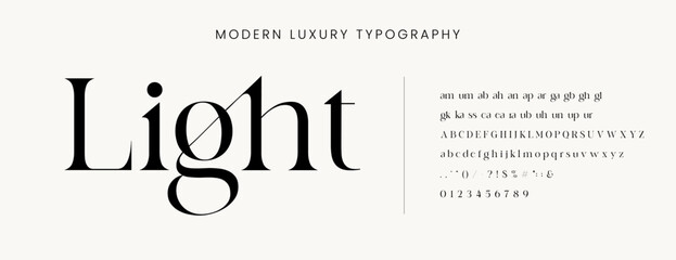 Modern Luxury alphabet letters font. Classic Elegant Modern Serif Lettering Minimal Fashion Logo. Typography decoration fonts for branding, wedding, logos. vector illustration
