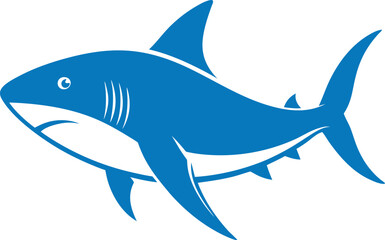 Cartoon Shark Vector Illustration Isolated on White Background