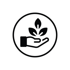 Black solid icon for natural organic