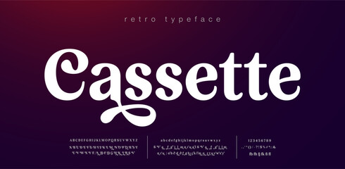Retro Elegant Luxury Font, Uppercase Lowercase And Number. Classic Lettering Minimal Fashion Designs. Typography modern serif fonts regular decorative vintage concept. vector illustration
