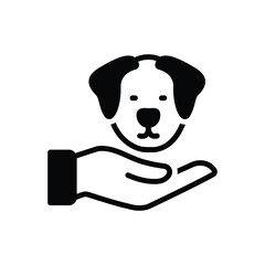 Black solid icon for animal welfare