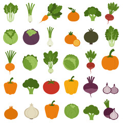 A colorful assortment of fresh vegetables, isolated on white background