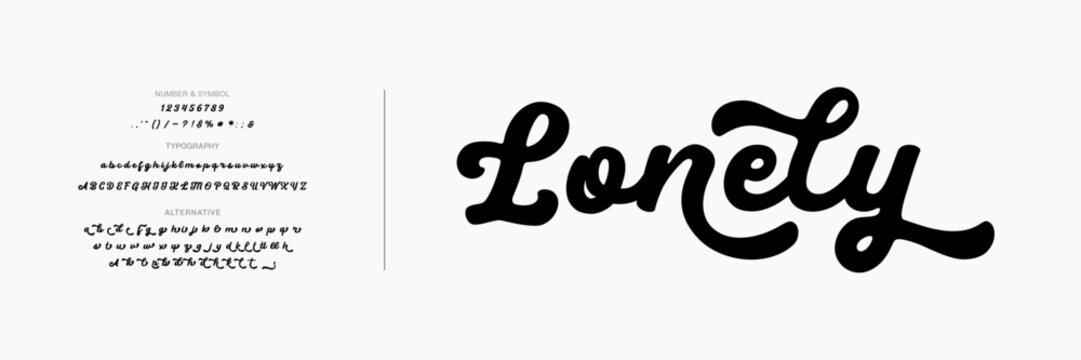 Retro Elegant Luxury Font, Uppercase Lowercase And Number. Classic Lettering Minimal Fashion Designs. Typography modern serif fonts regular decorative vintage concept. vector illustration
