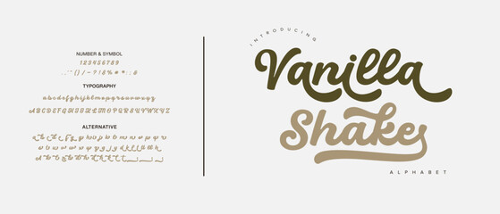 Retro Elegant Luxury Font, Uppercase Lowercase And Number. Classic Lettering Minimal Fashion Designs. Typography modern serif fonts regular decorative vintage concept. vector illustration
