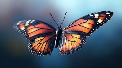 Fototapeta premium a close up of a butterfly flying in the air