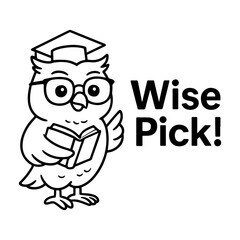 Wise Pick Owl SVG – Cute Graduation Owl with Book and Glasses for Stickers, Teacher Gifts, School Projects, and Educational Crafts
