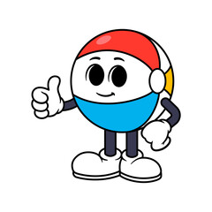 Vector Beach Ball Character Thumbs Up
