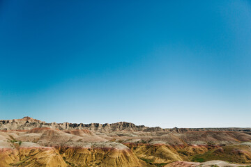 Panoramic View of Yellow Mounts, Badlands National Park landscape