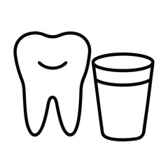 Tooth and Glass Vector Icon
