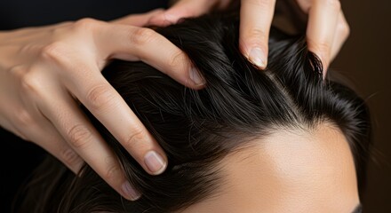 Fototapeta premium Hair care. Head spa. Massage concept