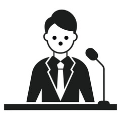 Speaker at Podium Vector Icon

