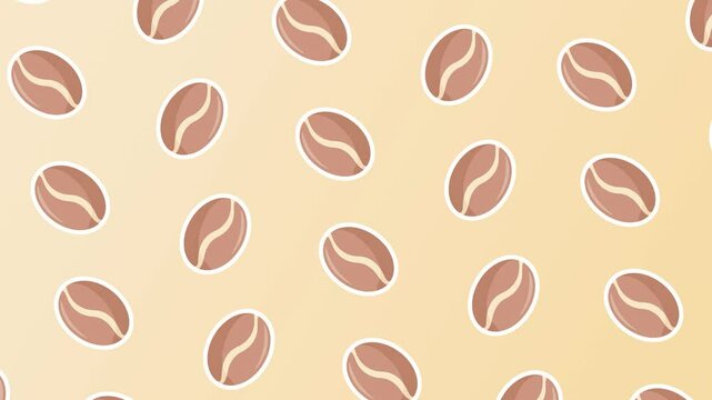 coffee bean pattern animation on a brown background