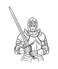 A brave knight holding a sword