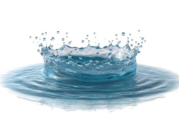 Water splash crown effect isolated on transparent background