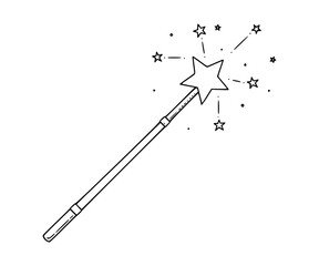 A magic wand sparkling stars