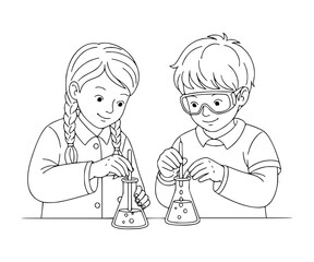 Kids doing a science experiment