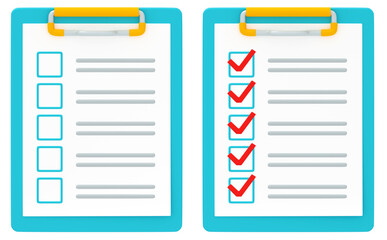 チェックが入ってないチェックリストと入っているチェックリスト