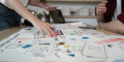 Hands-on UX UI Design Workshop. Participants engaging with design elements.