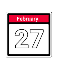 calendar icon february month date 27