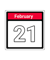 calendar icon february month date 21