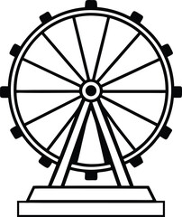 ferris wheel vector illustration, ferris wheel black silhouette vector illustration,ferris wheel graphic