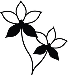 black and white flower vector