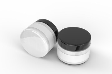 Realistic package cosmetics skin care products container mockup isolated on background. Template for make up, lotion, gel, moisturizer, serum, cream, healthcare, scrub, powder, branding package promo