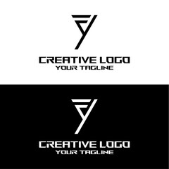 creative letter logo fy design vector